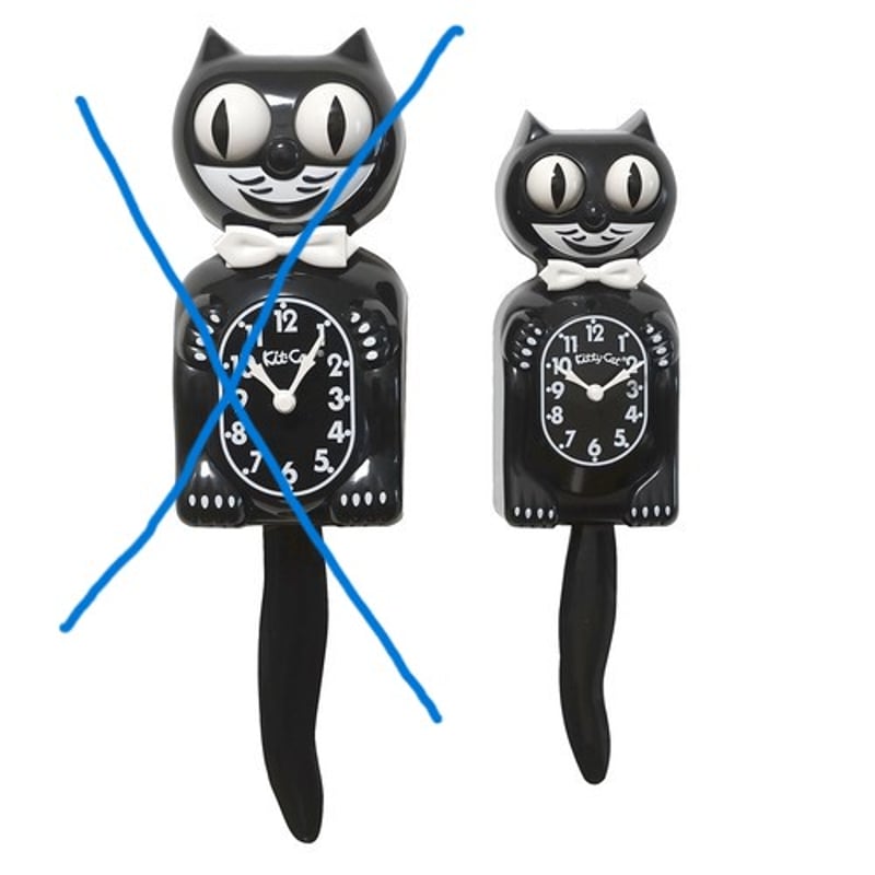 仔猫 スモールサイズ kitty キットキャットクロック ブラック 時計 猫 