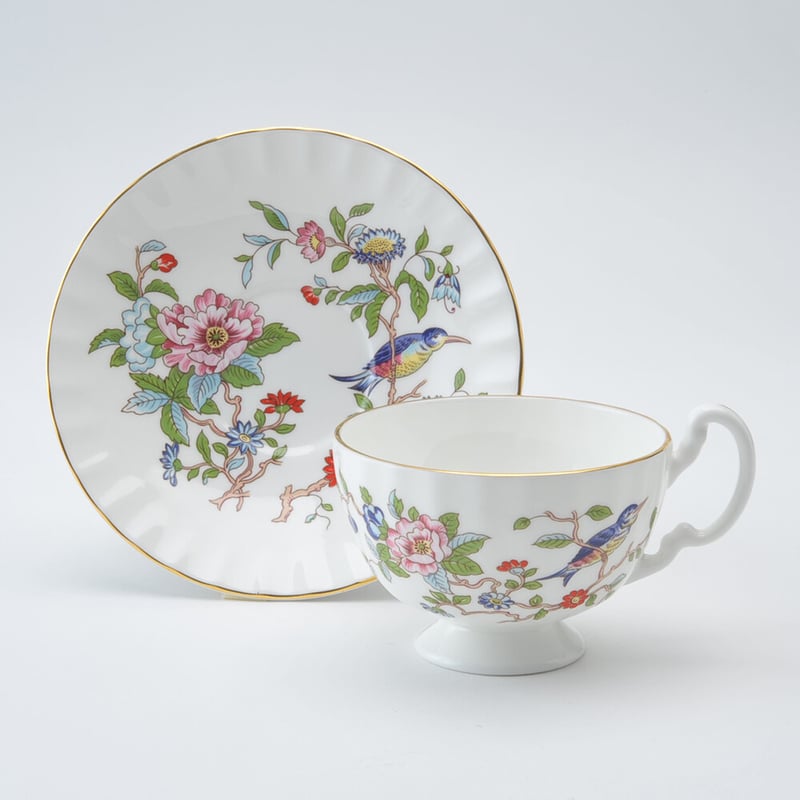 ラスト➀ イギリス王室 ペンブロック 鳥 ティーカップ＆ソーサー