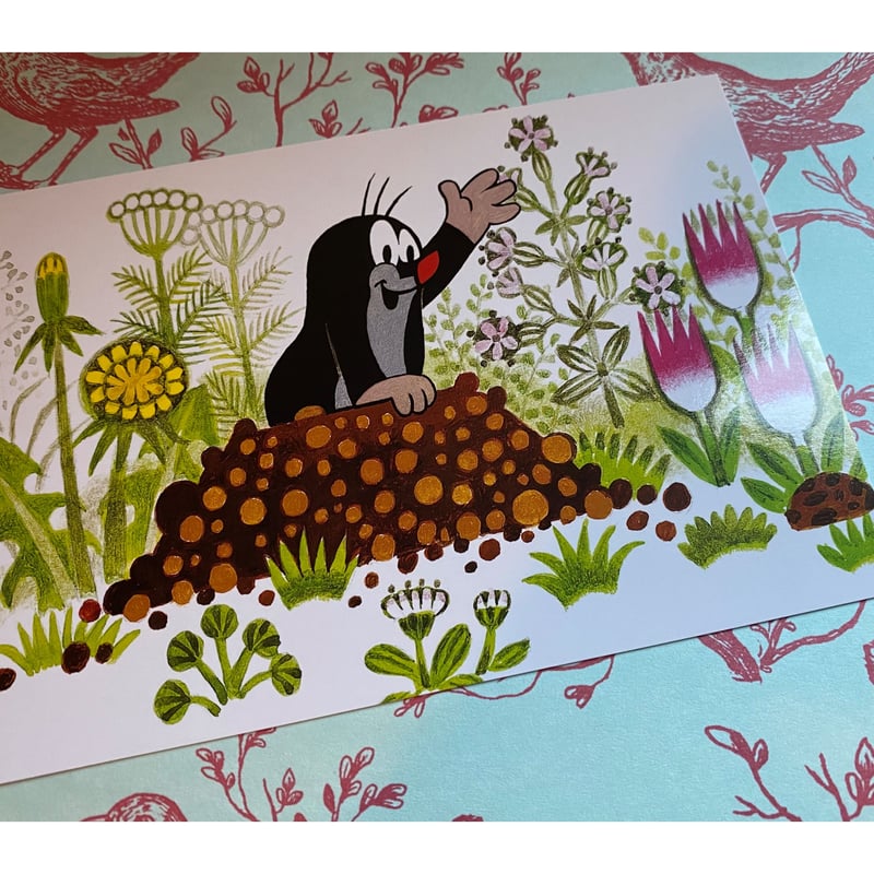 クルテク 『やあ！』 もぐらくんのお家 ポストカード チェコアニメ