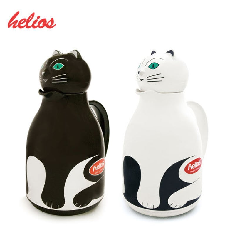 helios ドイツ 猫 THERMO CAT サーモキャット 卓上 魔法瓶 ガラス製 白