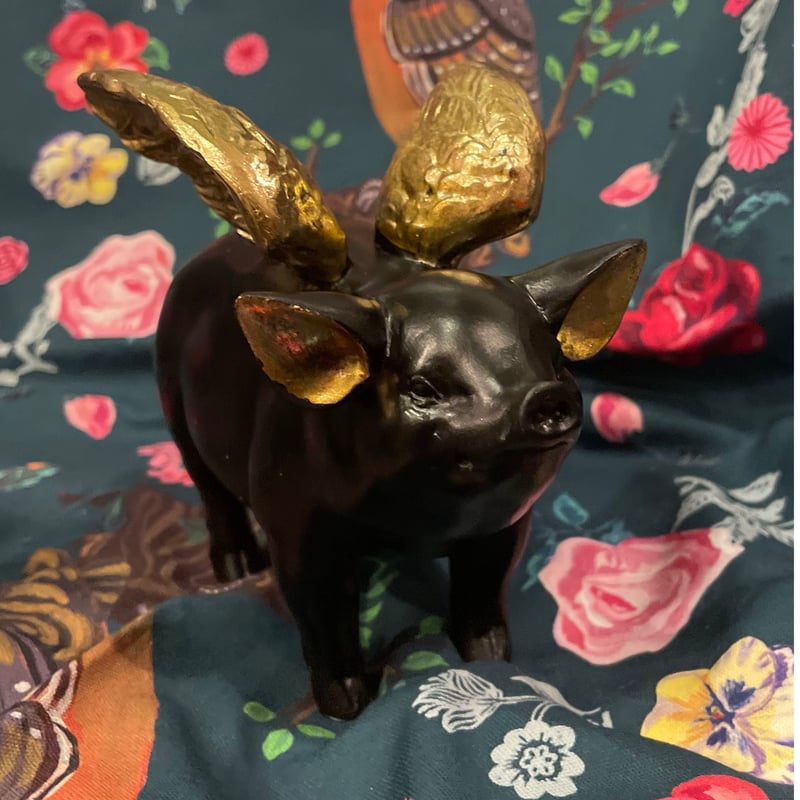 チェコ 伝説 金の羽根 豚 ピッグ pig 置物 インテリア オブジェ 守り神
