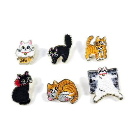 猫あるある　刺繍　ブローチ　猫雑貨　猫ファッション