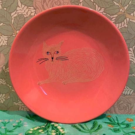松尾ミユキ 　陶器製　猫　16.5　プレート　S　皿　食器　Slimcat