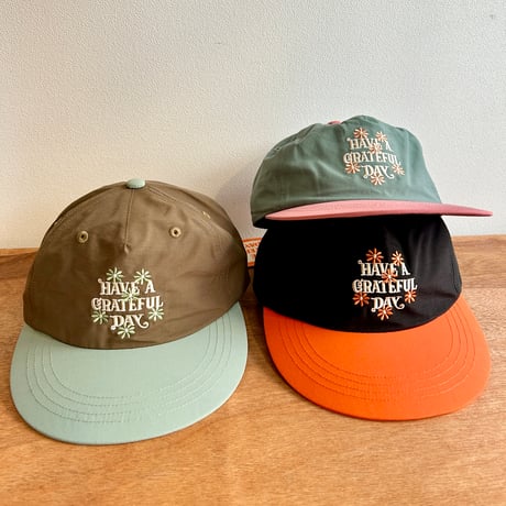 HAVE A GRATEFUL DAY："5 PANEL CAP" (BLACK, OLIVE BROWN, SAGE BLUE)
