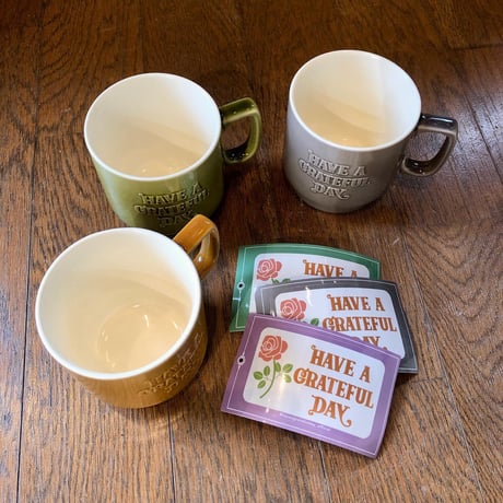 HAVE A GRATEFUL DAY：”VINTAGE MUG CUP"(GREEN, AMBER, GRAY,)
