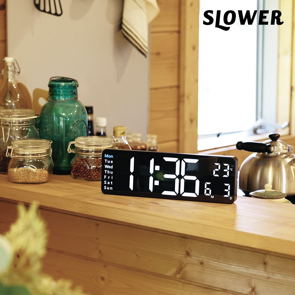 時計 RICO LED時計 LED CLOCK Rico SLOWER 壁掛け 置き時計 おしゃれ