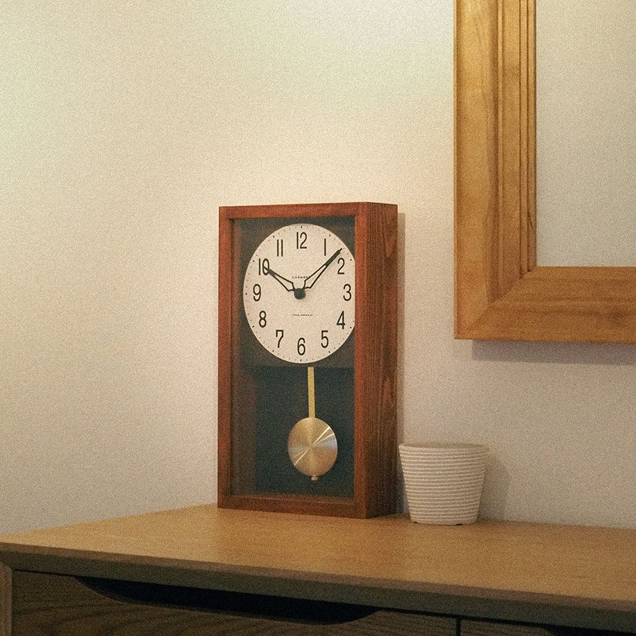 HINOKI PENDULUM CLOCK【CAFE BROWN】 日本製 振り子時計 掛時計 HINOKI PENDULUM CLOCK【CAFE BROWN】 日本製 振り子時計 掛時計