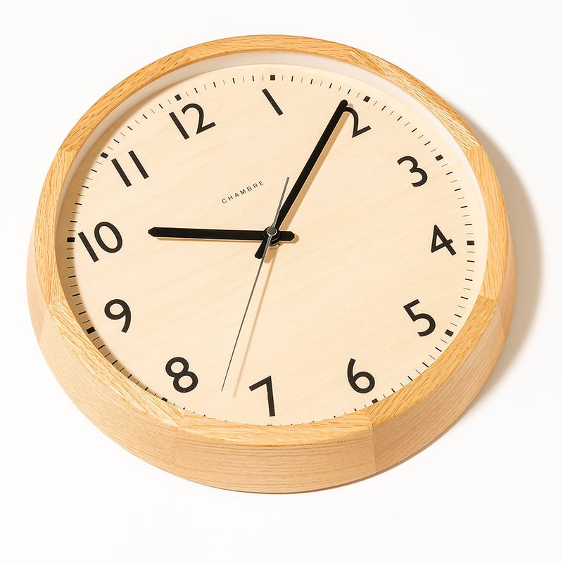 日本製】電波時計 壁掛け時計 DRP CLOCK OAK 天然木 オーク材 静音稼働