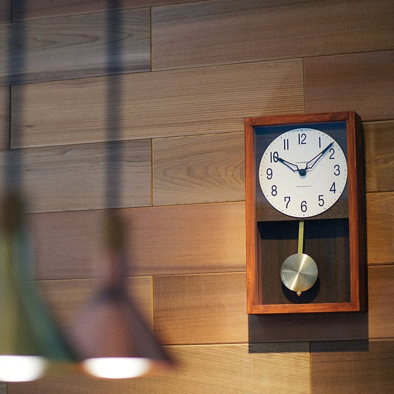 HINOKI PENDULUM CLOCK【CAFE BROWN】 日本製 振り子時計 掛時計