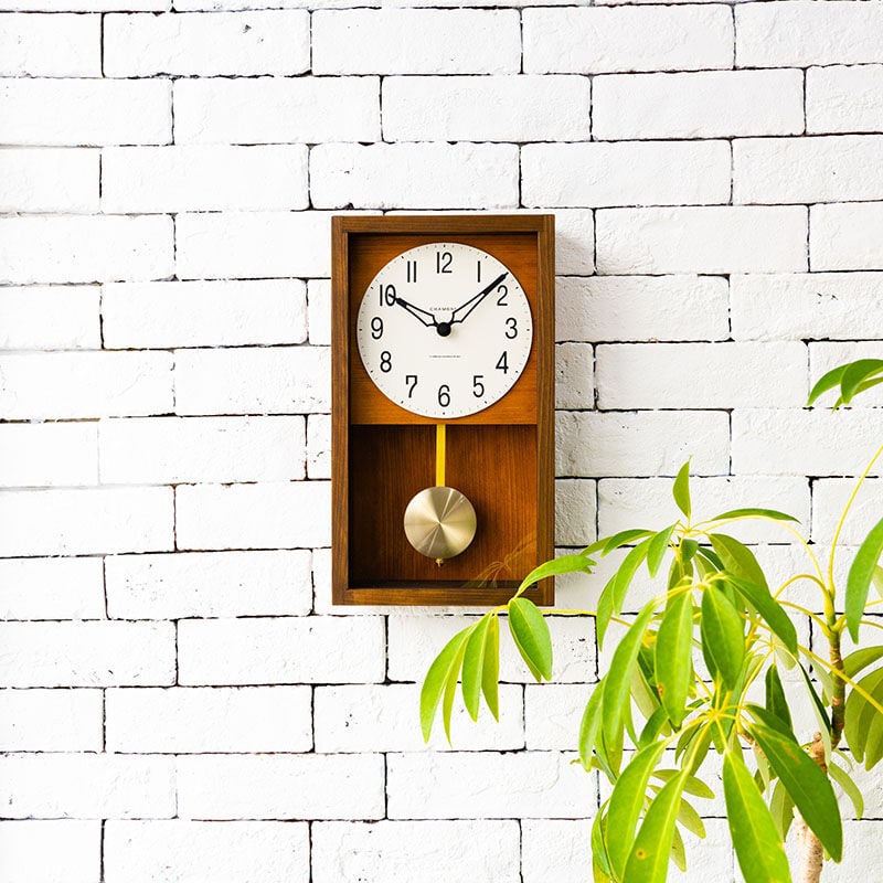 CHAMBRE HINOKI PENDULUM CLOCK 【BROWN】 日本製 振り子時...