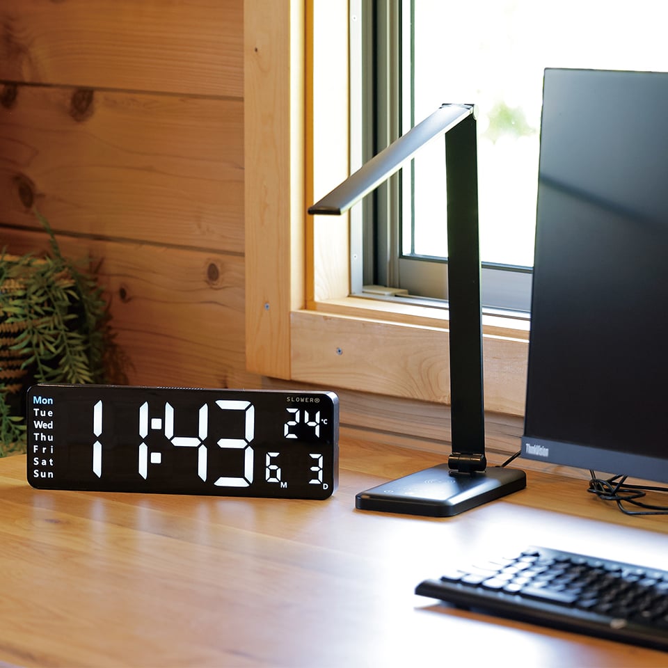 LED時計 LED CLOCK Rico SLOWER 壁掛け 置き時計 おしゃれ