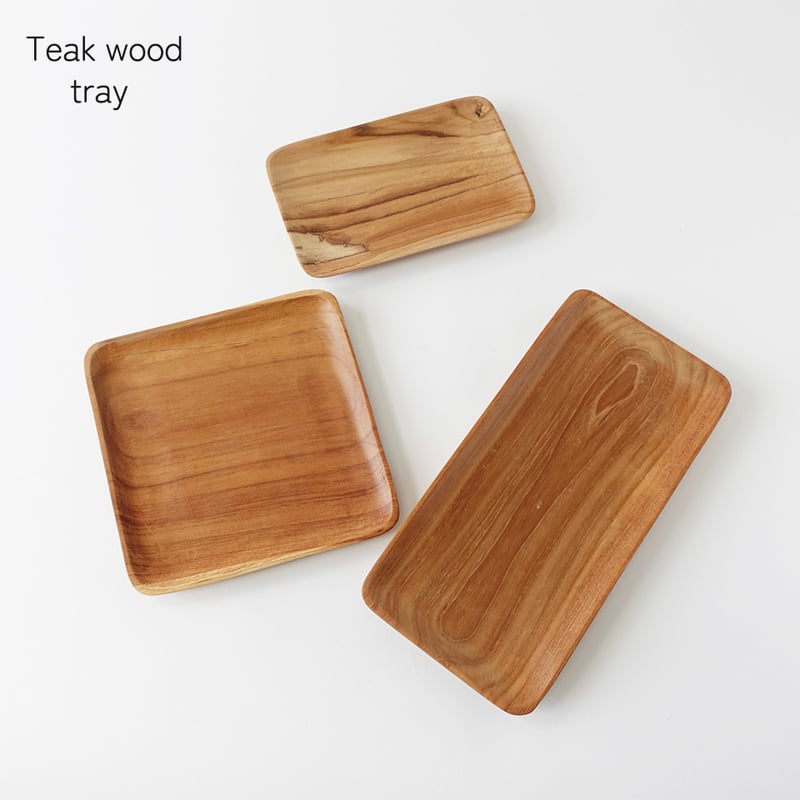 チークウッド　ウッドトレイ　器 楽天市場】アクセサリー トレイ 10cm シャープラウンドトレイ 天然木