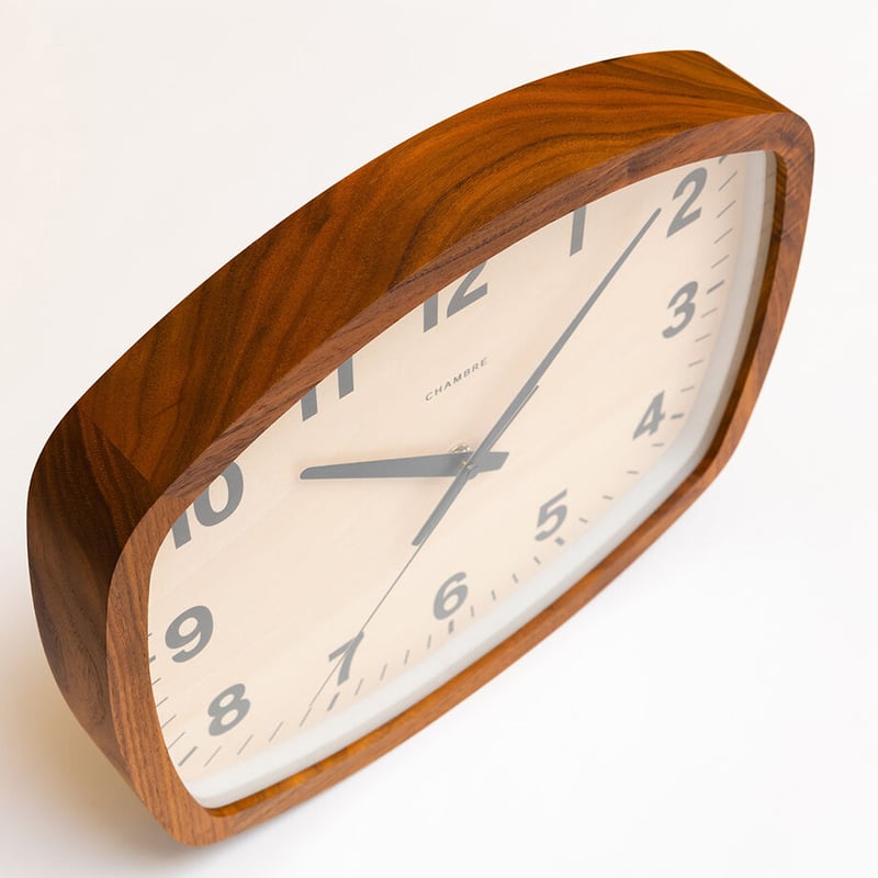 電波時計 R-SQUARE CLOCK【WALNUT】 日本製 掛時計 静音稼働