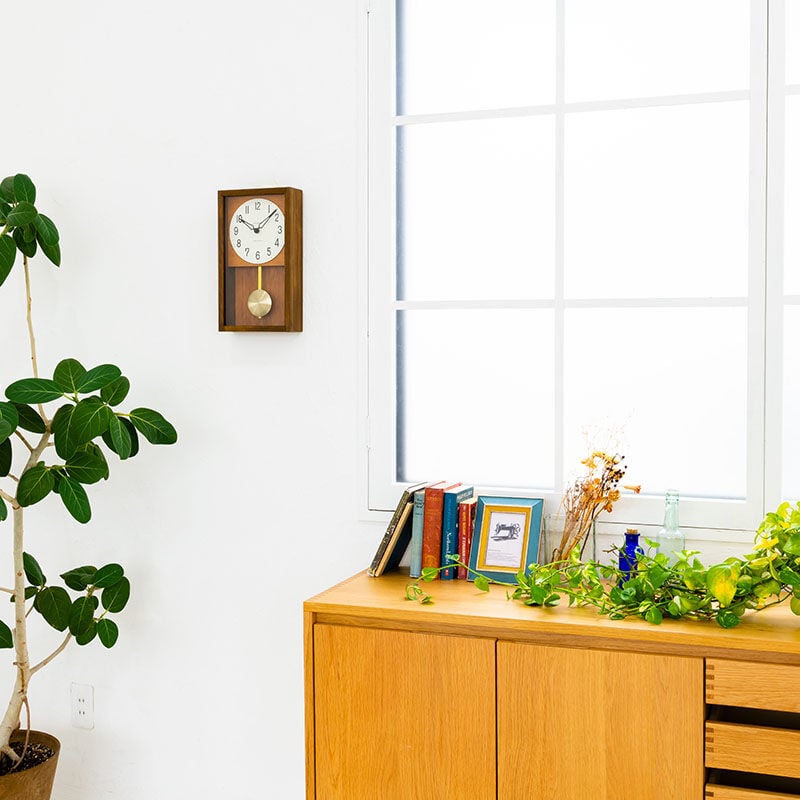 CHAMBRE HINOKI PENDULUM CLOCK 【BROWN】 日本製 振り子時
