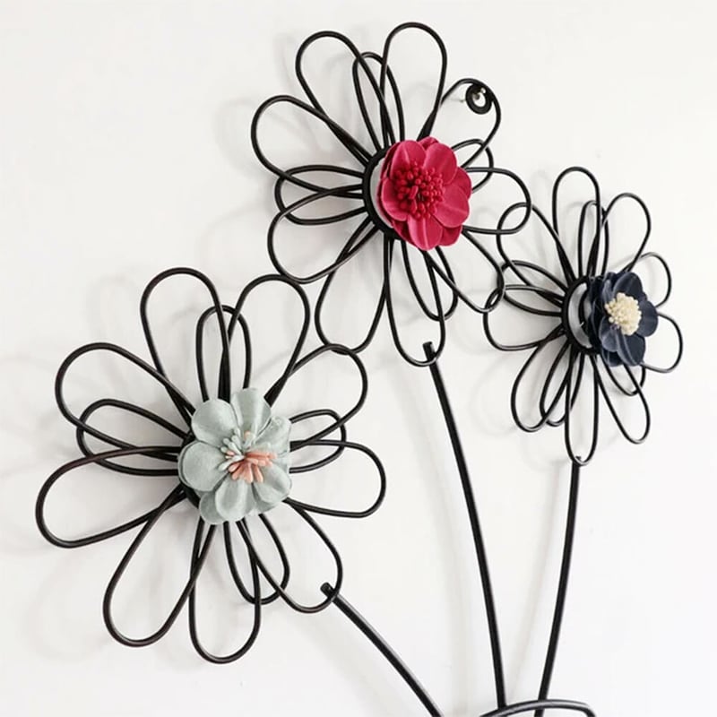 〇ウォールアートパネル 壁掛けフラワー　高さ61㎝の大きな花のアイアンアート 簡単に壁をおしゃれに壁掛けアート 花】ウォールアート アート