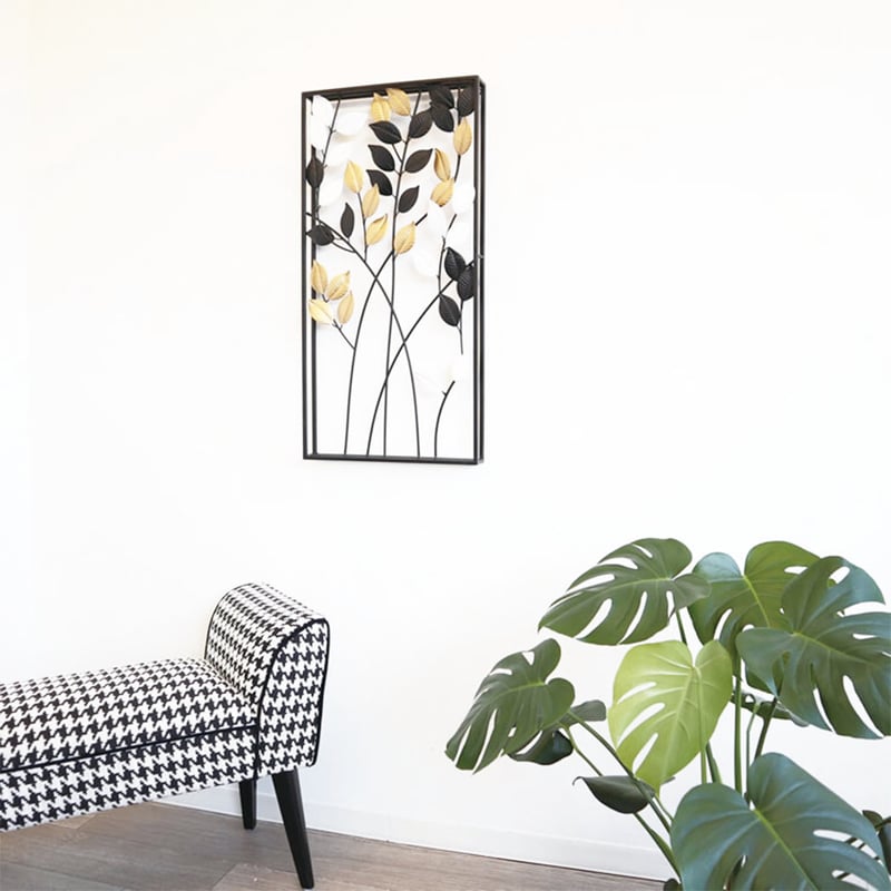 メーカー直送】アイアン製ウォールアート 3カラーリーフ2 壁掛け 壁