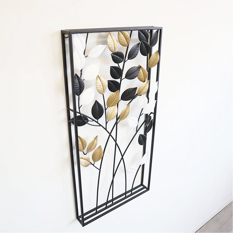 メーカー直送】アイアン製ウォールアート 3カラーリーフ2 壁掛け 壁