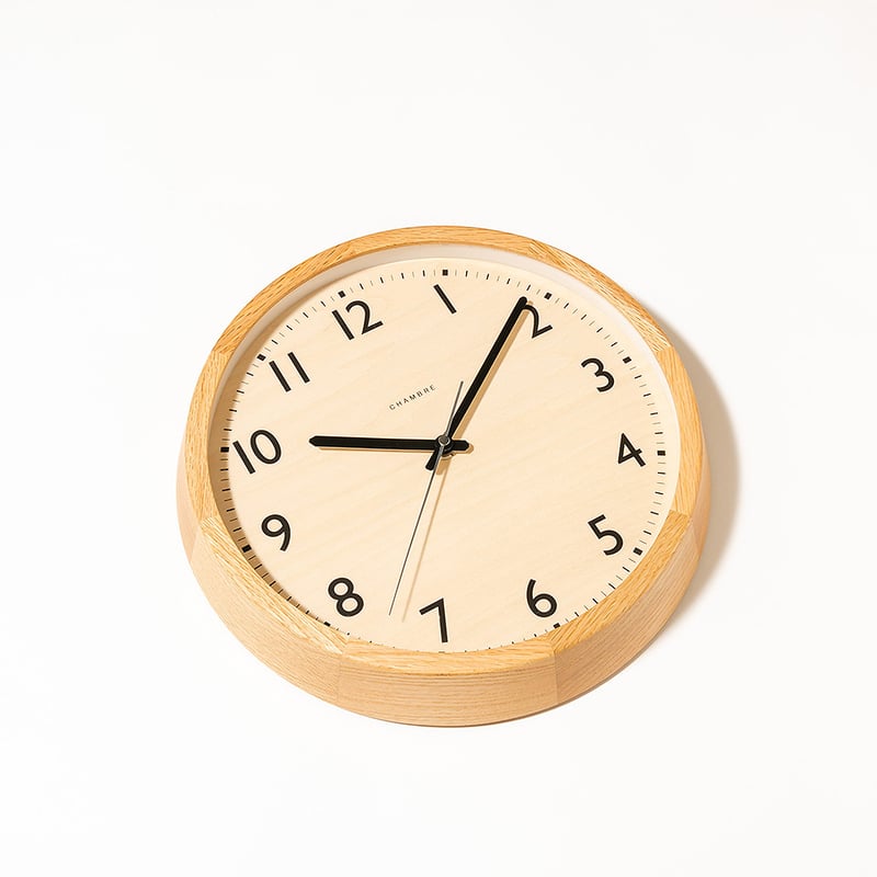 日本製】電波時計 壁掛け時計 DRP CLOCK OAK 天然木 オーク材 静音稼働