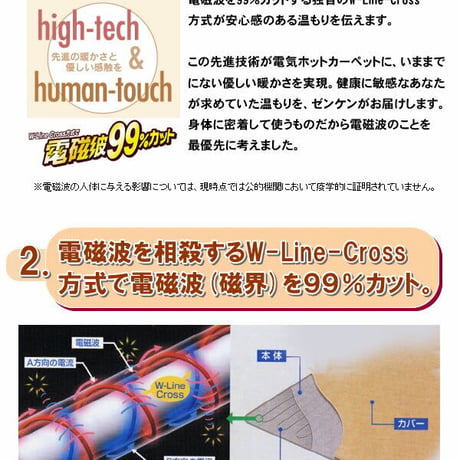 電磁波が出ない！電氣カーペット！ゼンケン電磁波（磁場）９９％カットカーペット1畳用