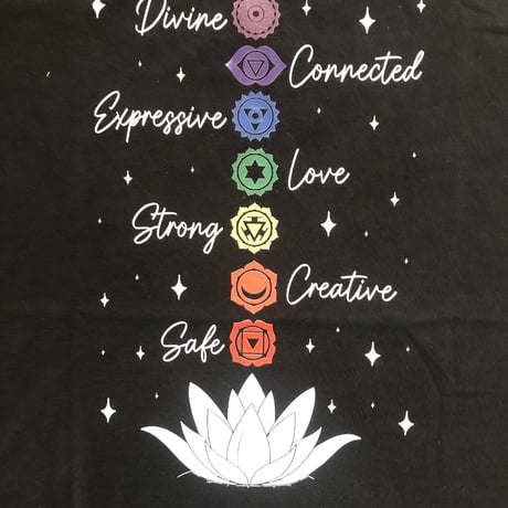 Tシャツ チャクラシリーズＢ　サイズメンズ Ｌ  黒　綿100％ ％OFF❗️3900円→3,120円‼️