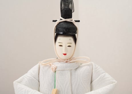 「ASAGIRI」シリーズ　雛人形　コンパクト親王飾り　白雲立涌21-W刺繍