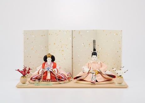 「ASAGIRI」シリーズ　雛人形　コンパクト親王飾り　正絹友禅染  21-E