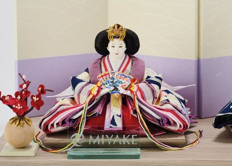 「ASAGIRI」シリーズ　雛人形　コンパクト親王飾り　正絹友禅染  20-G