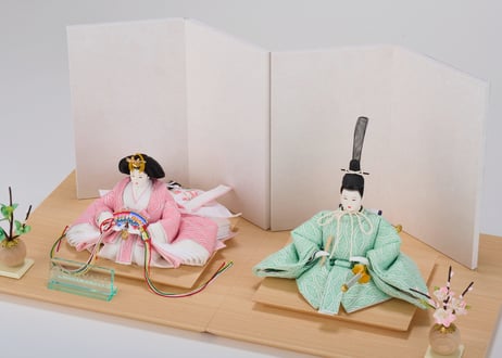 「ASAGIRI」シリーズ　雛人形　コンパクト親王飾り　雲立涌23-F