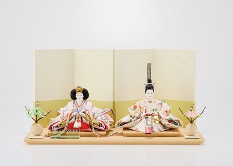 「ASAGIRI」シリーズ　雛人形　コンパクト親王飾り　正絹友禅染  22-A