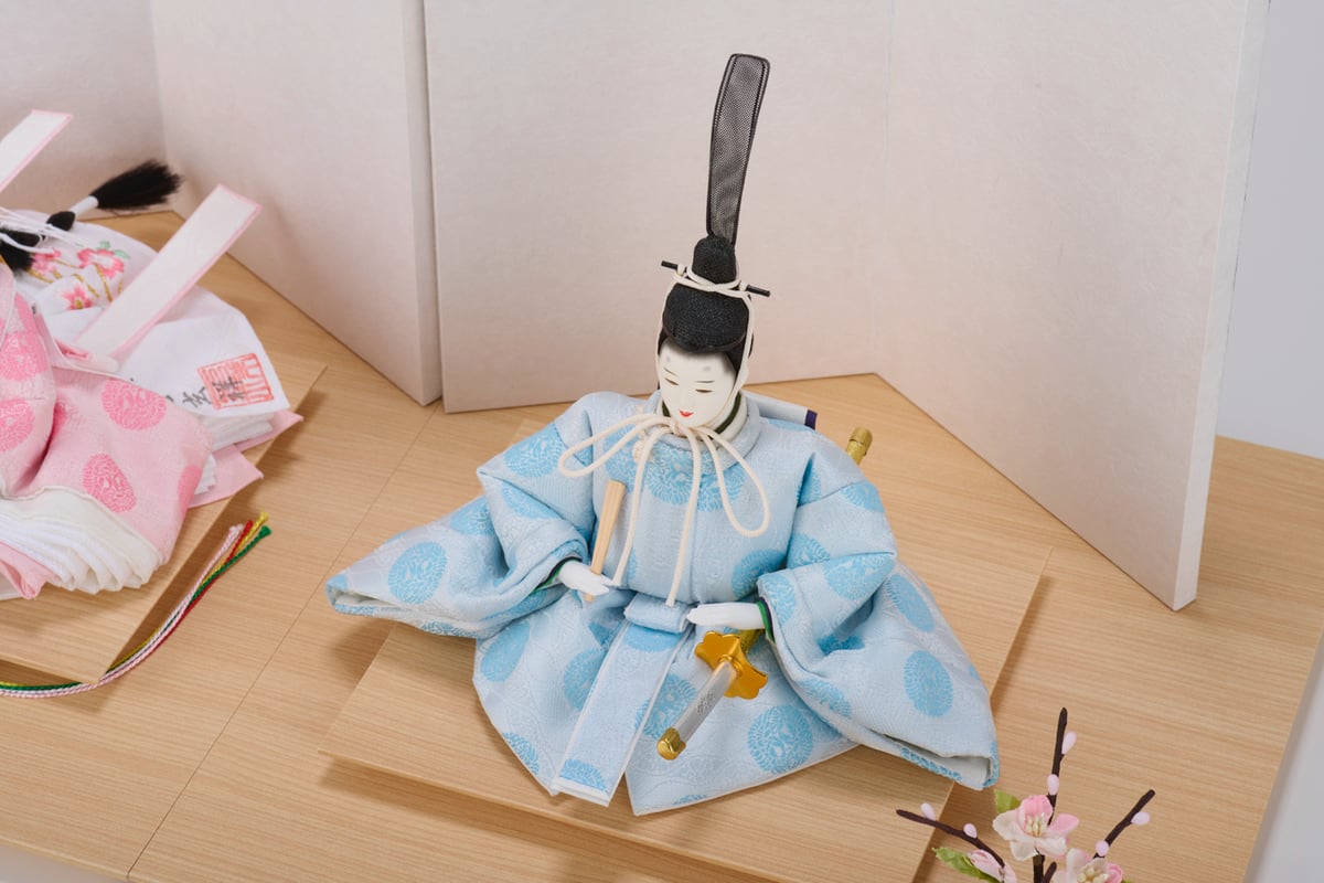 ASAGIRI」シリーズ 雛人形 コンパクト親王飾り 雲立涌向鶴23-E | 京 