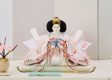 「ASAGIRI」シリーズ　雛人形　コンパクト親王飾り　菱柄22-Y2