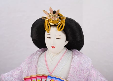 「ASAGIRI」シリーズ　雛人形　コンパクト親王飾り　唐花　青・紫23-D