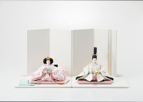 「ASAGIRI」シリーズ　雛人形　コンパクト親王飾り　白雲立涌20-WHW