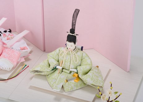 「ASAGIRI」シリーズ　雛人形　コンパクト親王飾り　唐花紋様23-C