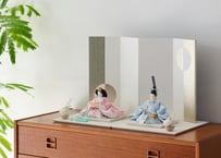 「ASAGIRI」シリーズ　雛人形　コンパクト親王飾り　雲立涌に向鶴紋様23-E