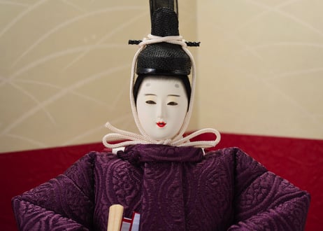 「ASAGIRI」シリーズ　雛人形　コンパクト親王飾り　有職雲立涌  21-C古代紫
