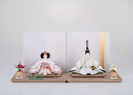 「ASAGIRI」シリーズ　雛人形　コンパクト親王飾り　菱柄23-A