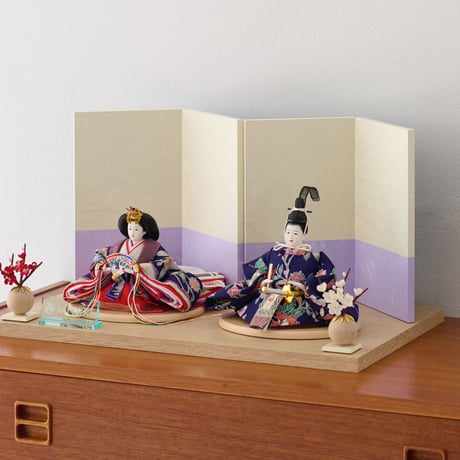 「ASAGIRI」シリーズ　雛人形　コンパクト親王飾り　正絹加賀友禅  20-C
