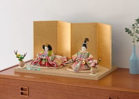 「ASAGIRI」シリーズ　雛人形　コンパクト親王飾り　正絹西陣織帯地  21-P七宝帯地