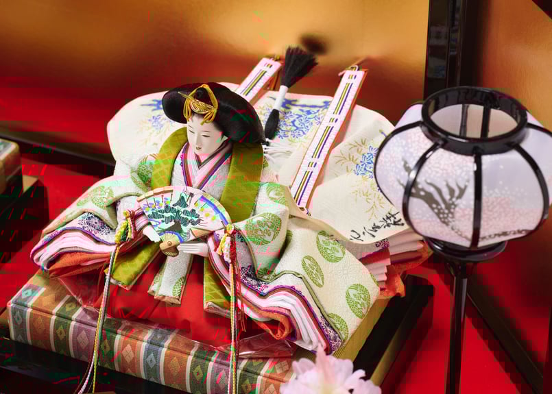 雛人形親王飾り黄櫨染