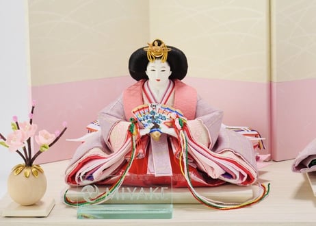 「ASAGIRI」シリーズ　雛人形　コンパクト親王飾り　正絹友禅染  22-E
