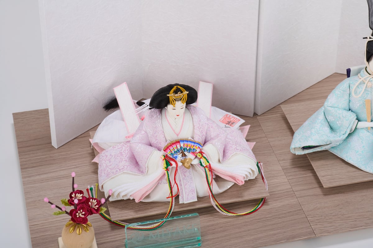 A2 高級麻タベストリー雛タペストリーひな人形コンパクト飾り