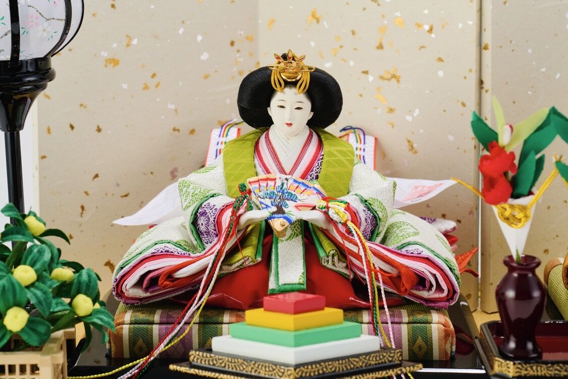 23号 金沢箔 小 3ケ口の2 屏風金屏風雛人形