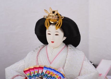 「ASAGIRI」シリーズ　雛人形　コンパクト親王飾り　菱柄23-A