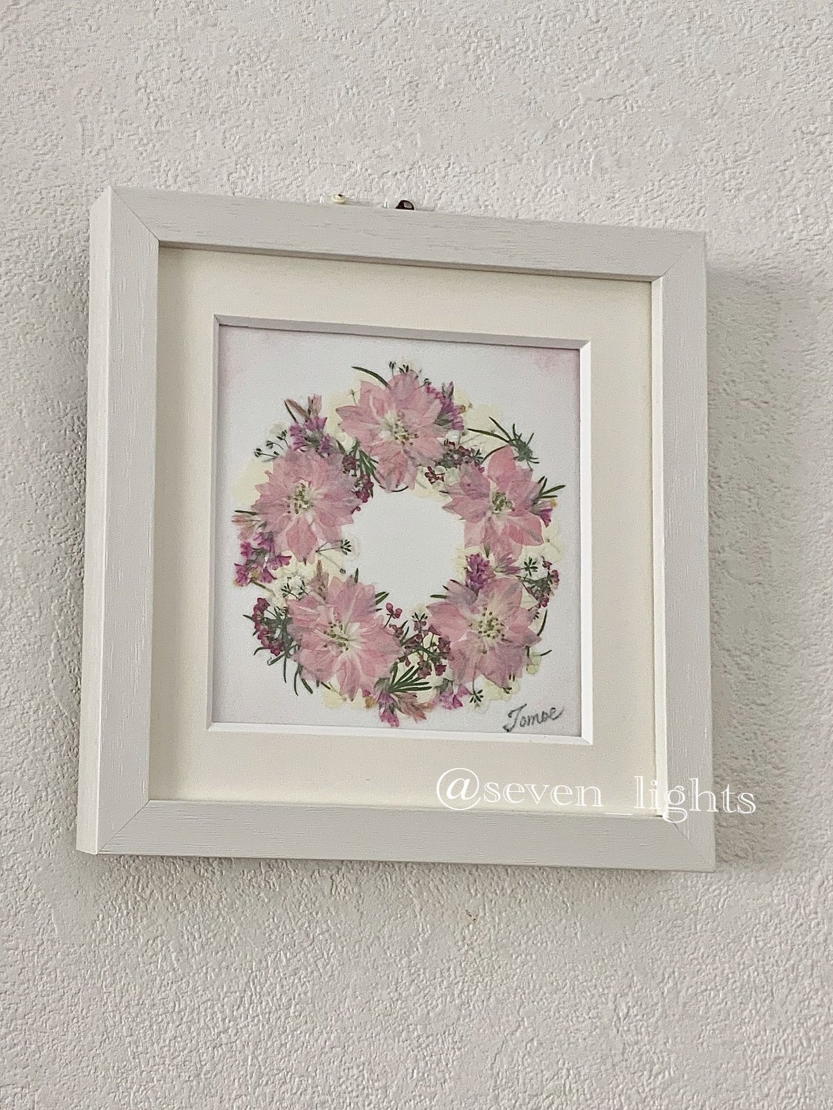 SAIKA ピンク押し花リースS額 | 押し花 Shop
