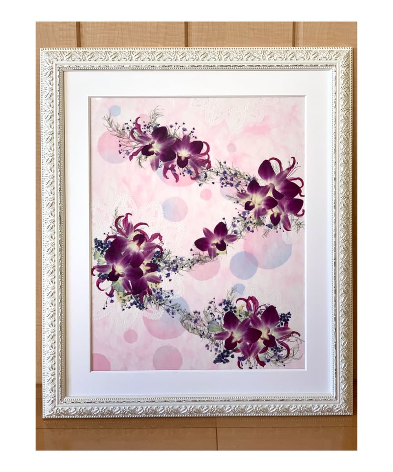 額入り押し花の絵　※配送ご相談下さい。 SAIKA 押し花アート インテリア L額 「紡ぐ希望」 | 押し花 Shop