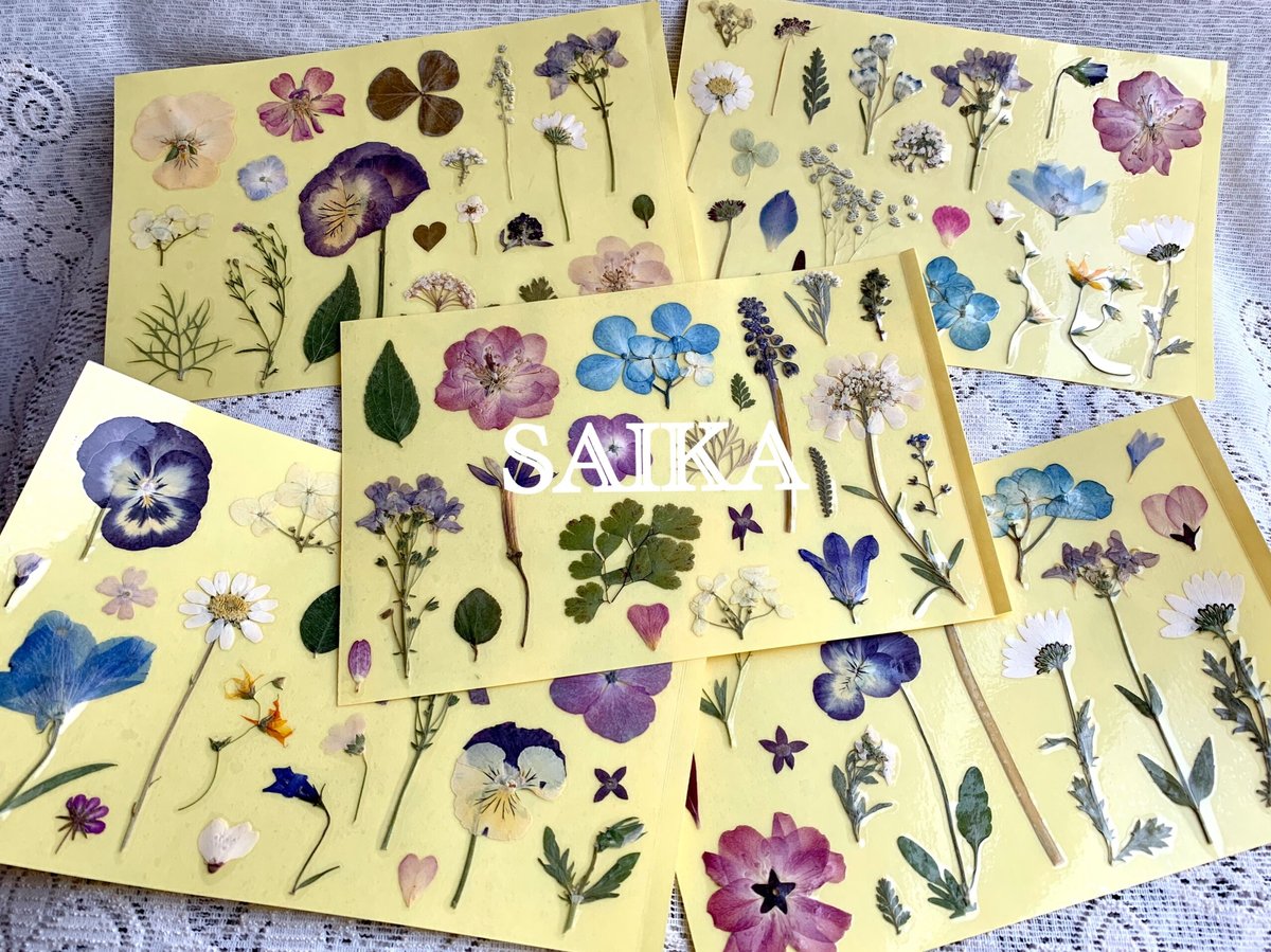 prima スクラップブッキング フラワーセット SAIKA 本物の花のフィルムシール スクラップブッキング、手帳、ノート