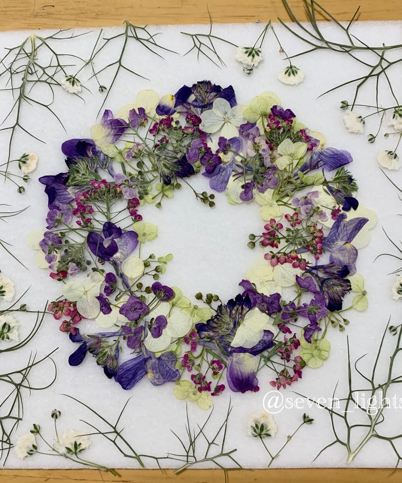 SAIKA ブルー押し花リースS額 | 押し花 Shop