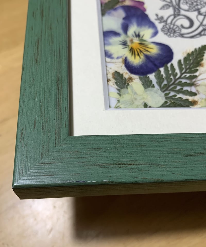 SAIKA メッセージ入り押し花グリーンS額 | 押し花 Shop