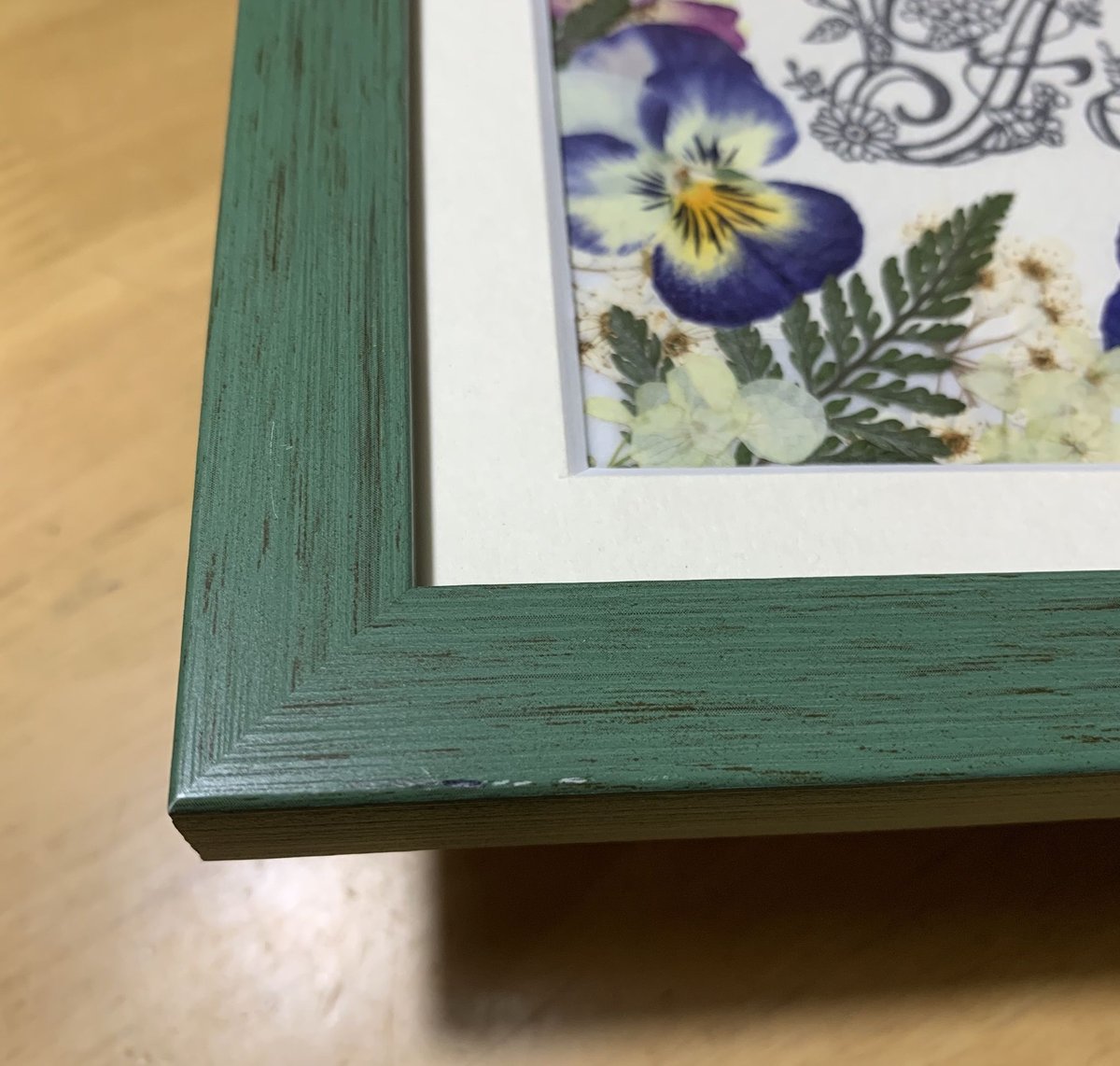 SAIKA メッセージ入り押し花グリーンS額 | 押し花 Shop